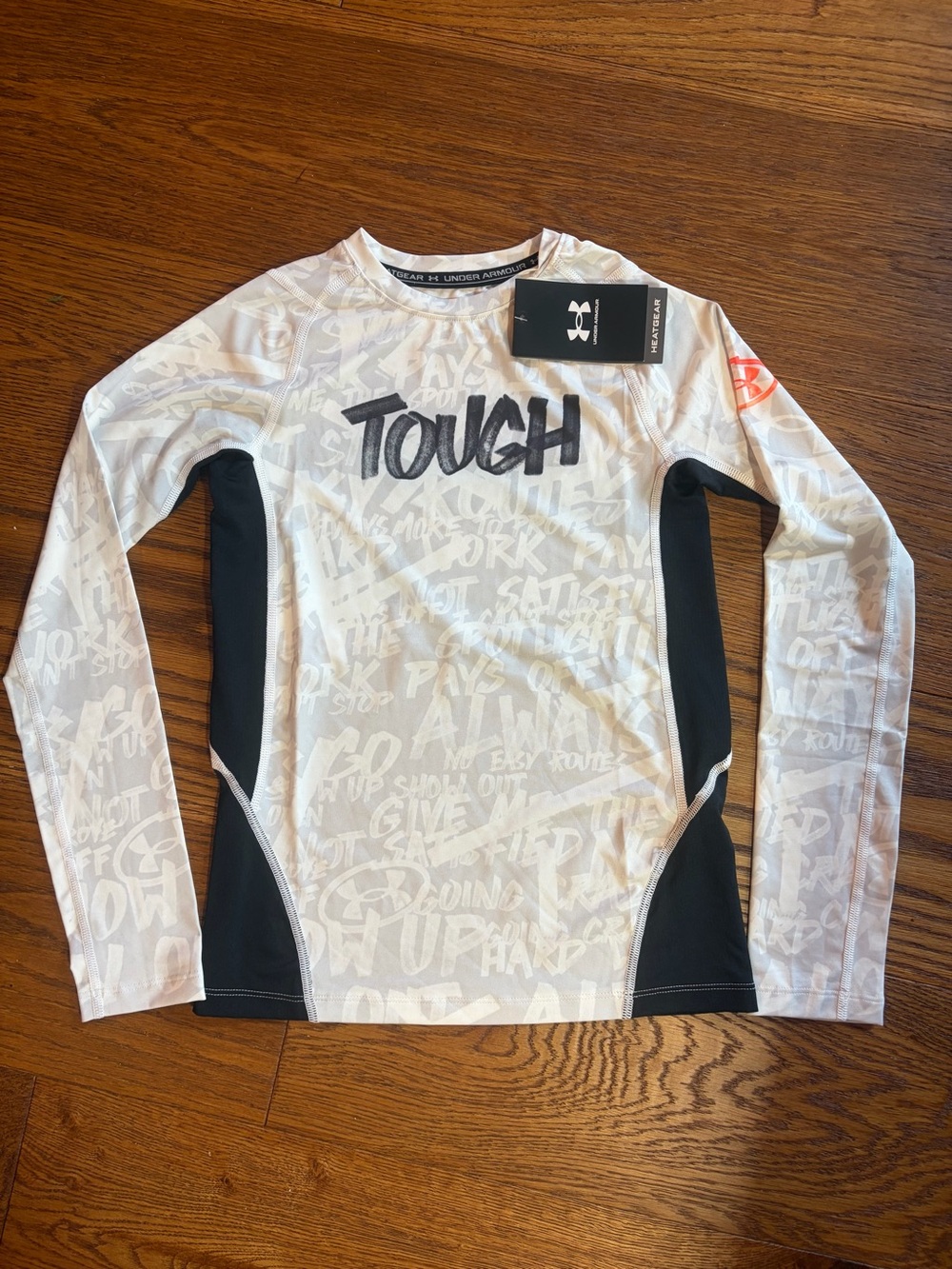 Under Armour Kids Long Sleeve 'Tough' Performance Shirt - White & Black